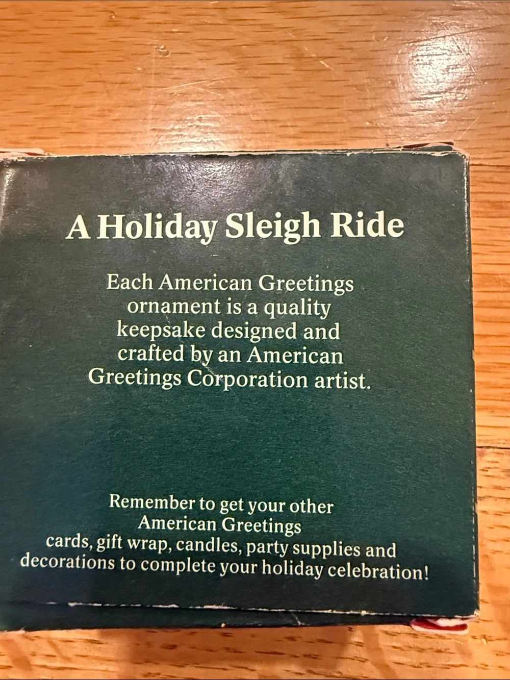 American Greetings A Holiday Sleigh ride Christmas ornament.